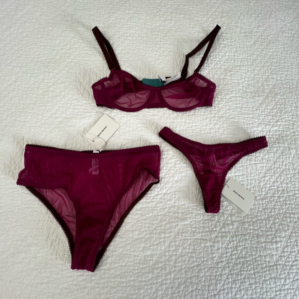 Dora Larsen Moody Mesh Lingerie Set (34b) (uk10, us4-6)